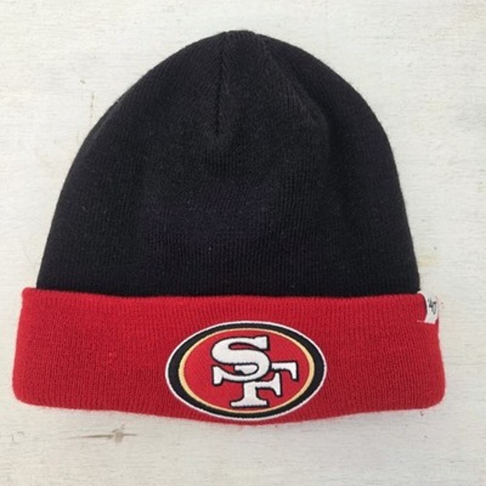 San Francisco 49ers Beanie Hat Black Red ’47 Brand NFL Football Winter Cap